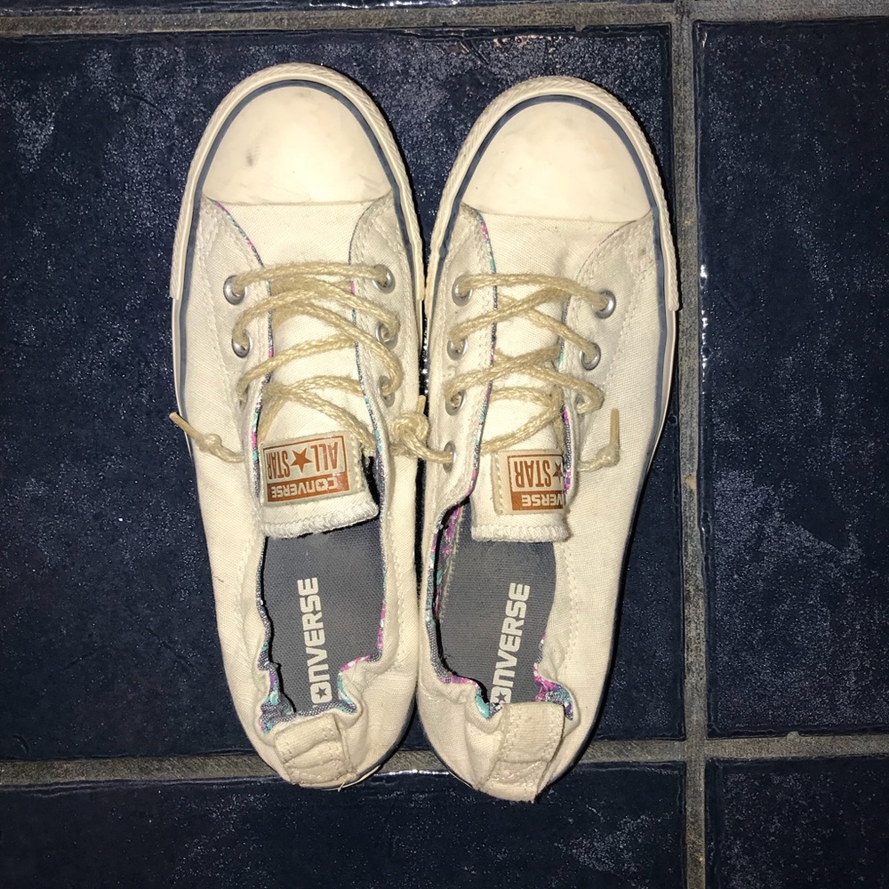 Limited Edition Beach Themed White Converse